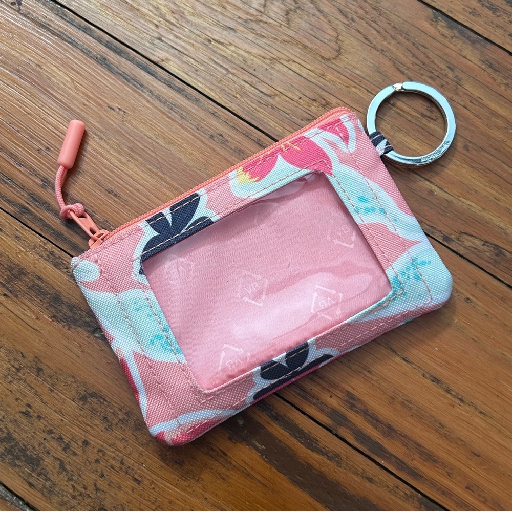 Peach Floral Vera Bradley Zippered ID Case